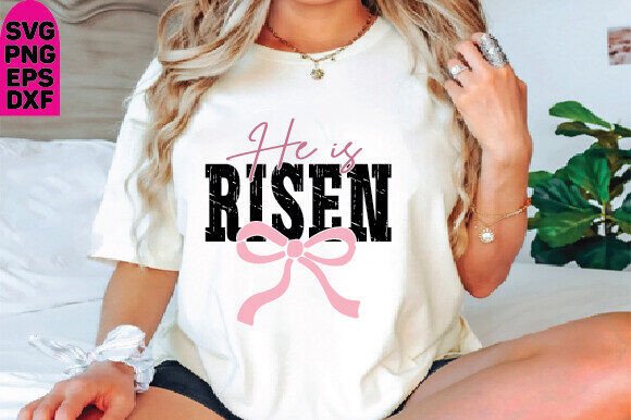 Easter SVG Christian He Is Risen Bow Review