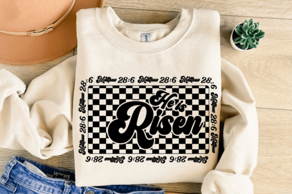 He is Risen PNG: Retro Graphics for T-Shirt Designs