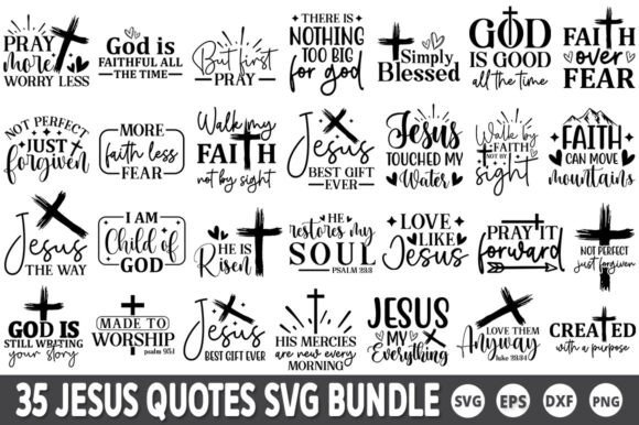 Jesus Quotes SVG Bundle: Graphics & T-Shirt Designs