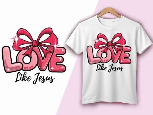 Love Like Jesus Sparkling Bow Vector: Graphics & T-Shirt Designs